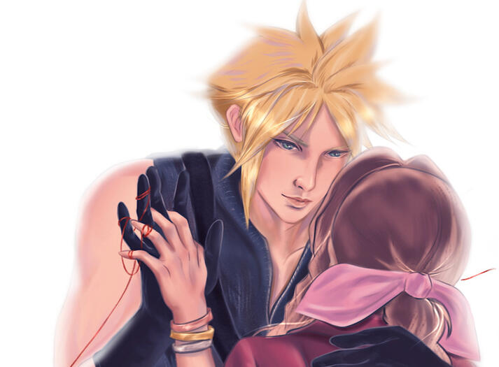 Cloud x Aerith Red String